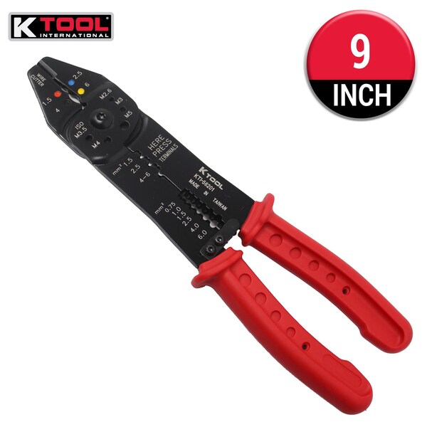 Crimp/Wire Stripper, Pro Multi Purpose, 9"